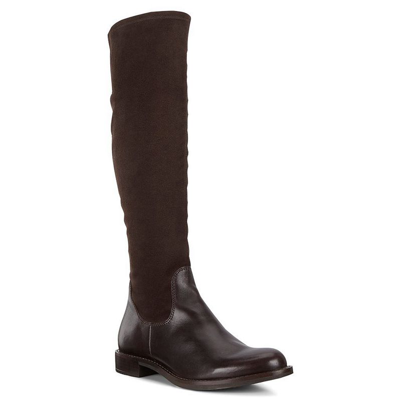 Women Boots Ecco Sartorelle 25 - Knee High Boots Brown - India ODWGPX974